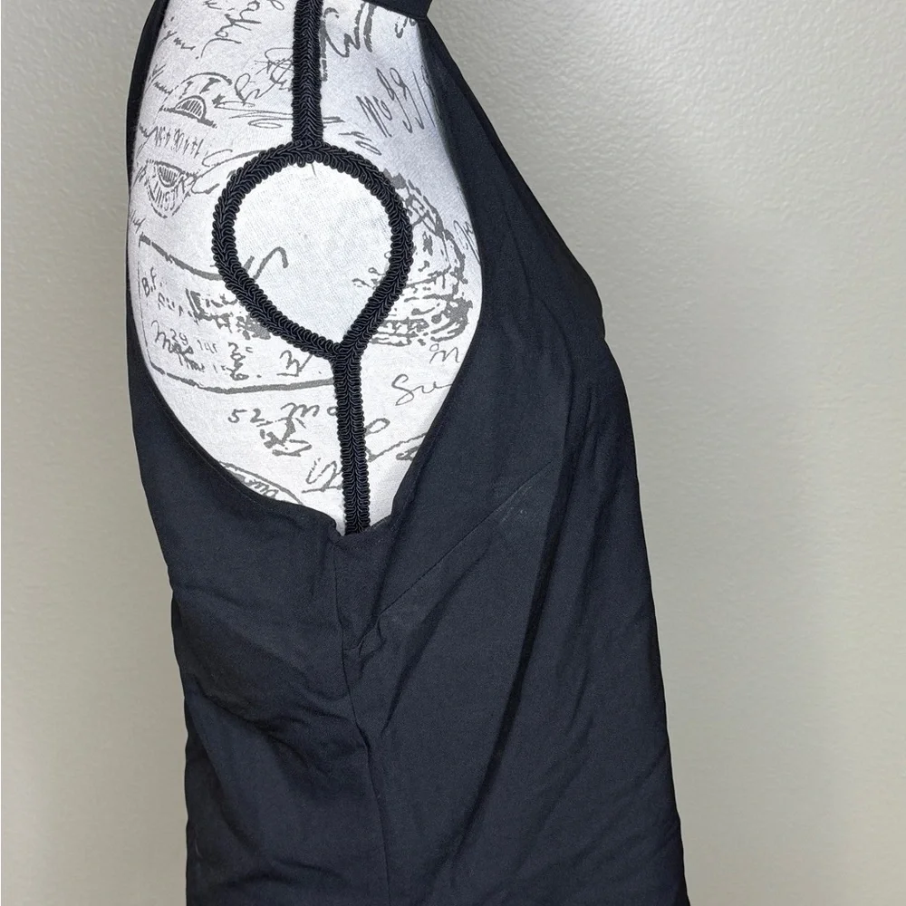 NWT ~ BEBE Black cold shoulder halter choker blouse. - Picture 2 of 5